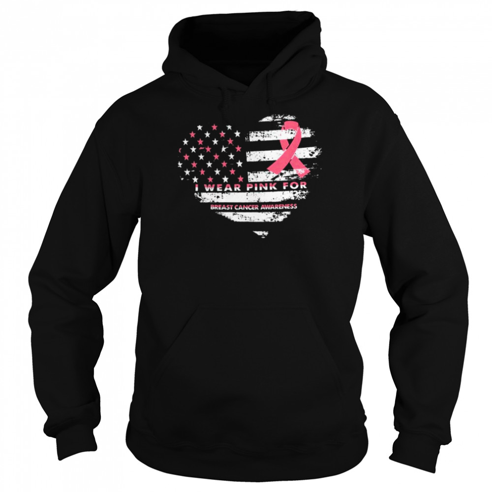 I wear Pink for Breast Cancer Awareness Heart 2022  Unisex Hoodie