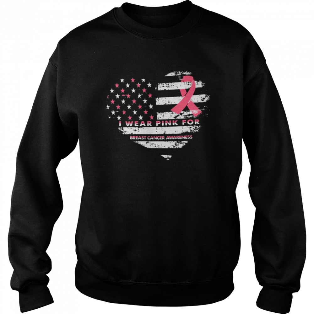 I wear Pink for Breast Cancer Awareness Heart 2022  Unisex Sweatshirt