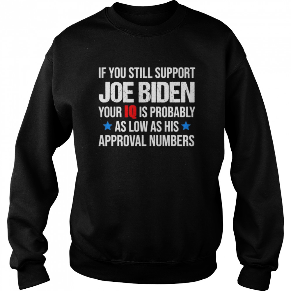 If you still support Joe Biden your iq is probably lower  Unisex Sweatshirt