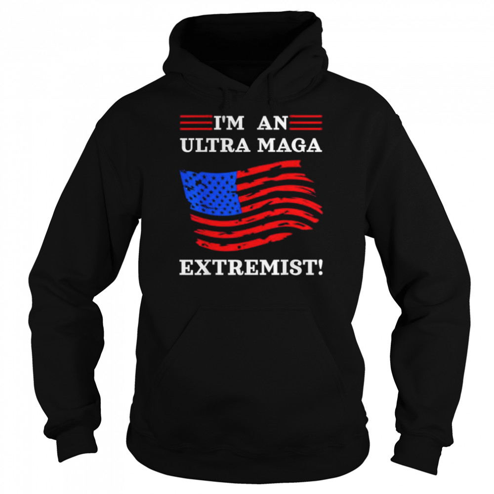 I’m an ultra maga proud pro Trump anti biden vintage us flag  Unisex Hoodie