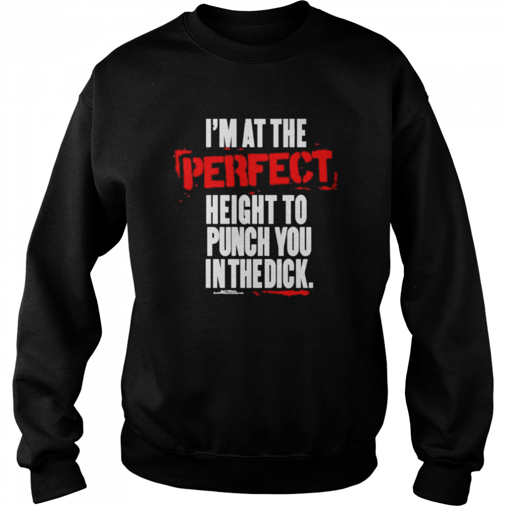 I’m at the perfect height to punch you in the dick  Unisex Sweatshirt