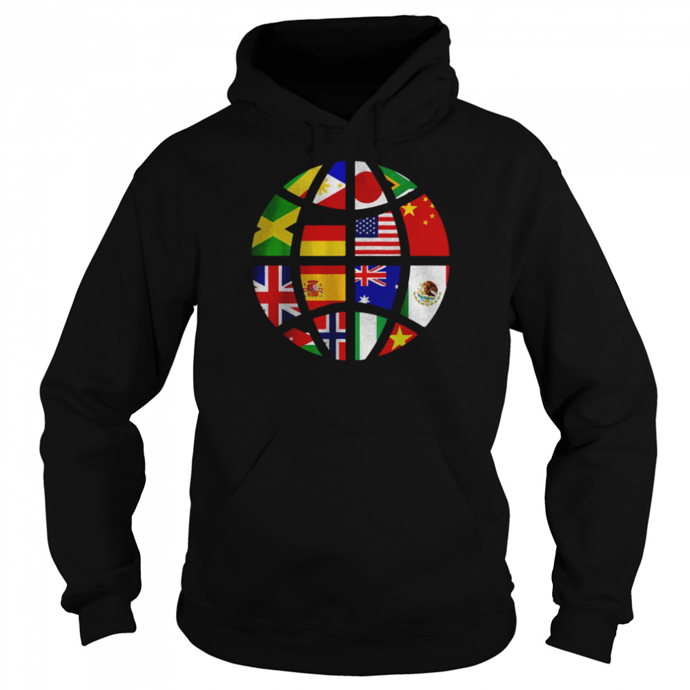 International World Flags Traveler Travelling World Flags T-Shirt Unisex Hoodie