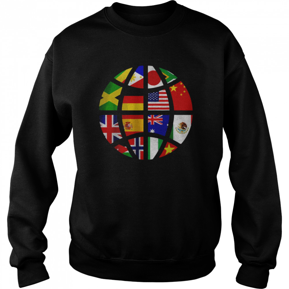 International World Flags Traveler Travelling World Flags T-Shirt Unisex Sweatshirt