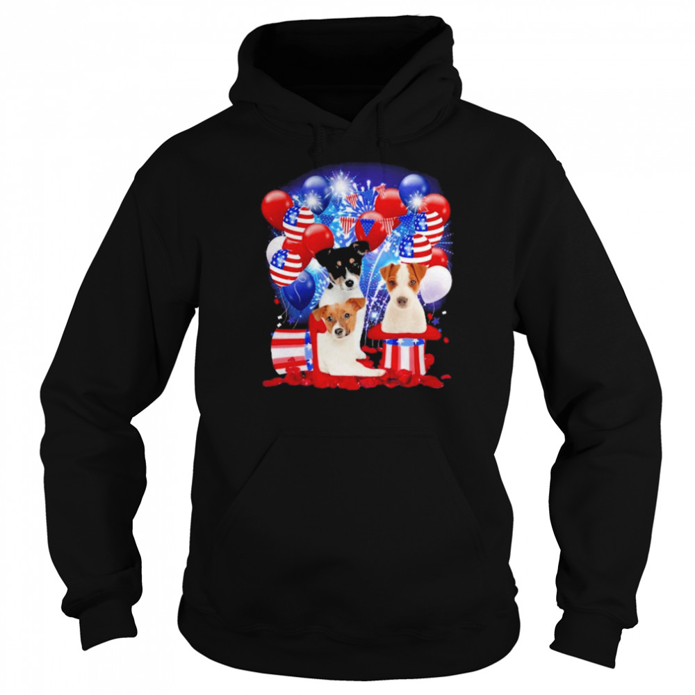 Jack Russell Terrier Balloons Fireworks Shirt Unisex Hoodie