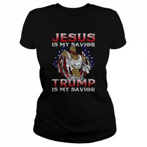 Jesus is my savior Trump is my savior president usa flag  Classic Women's T-shirt