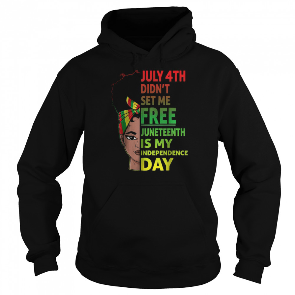 Juneteenth Black Queen Independence 1865 Freedom Woman Girls T-Shirt Unisex Hoodie