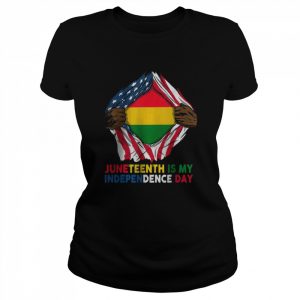 Juneteenth Is My Independence Day African American Flag Hero T-Shirt Classic Women's T-shirt