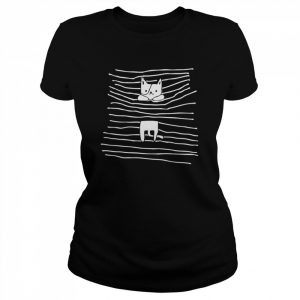 Katze in der Jalousie Fun Langarm Shirt Classic Women's T-shirt