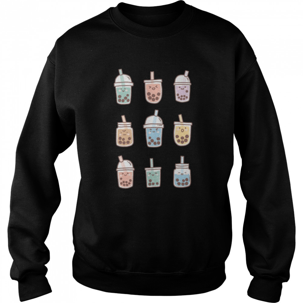 Kawaii Boba Anime Bubble Tea Pastel Shirt Unisex Sweatshirt