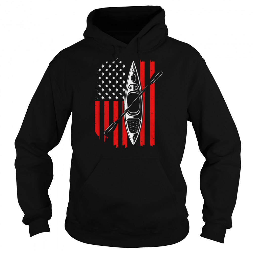 Kayaking Cool American Flag KayakShirt Shirt Unisex Hoodie