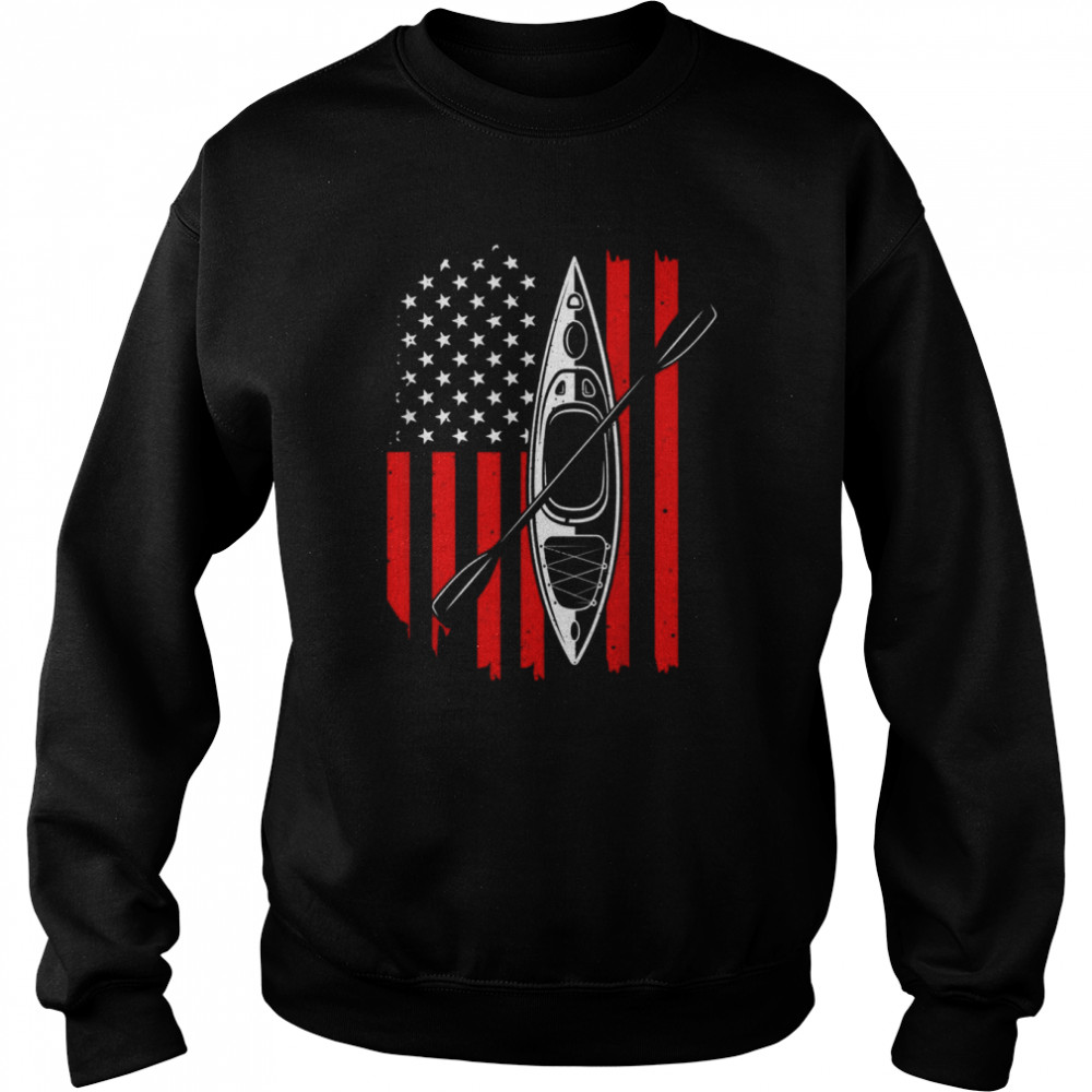 Kayaking Cool American Flag KayakShirt Shirt Unisex Sweatshirt