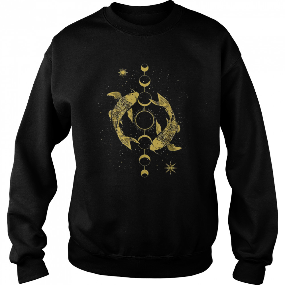 Koi Liebhaber Outfit Ying Yang Karpfen Sonne Mondphase JapanShirt Shirt Unisex Sweatshirt