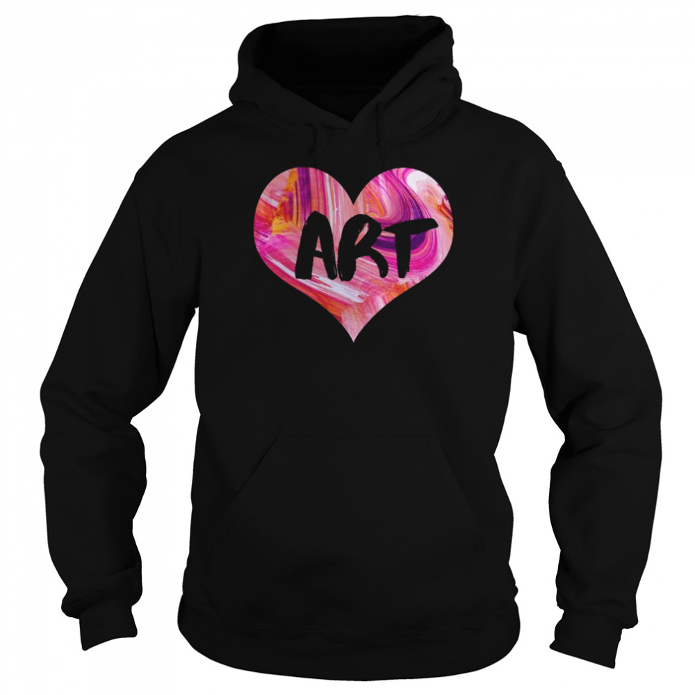 KünstlerHemd, Kunstlehrer, Geschenk für Kunstliebhaber, buntes Herz Langarm Shirt Unisex Hoodie