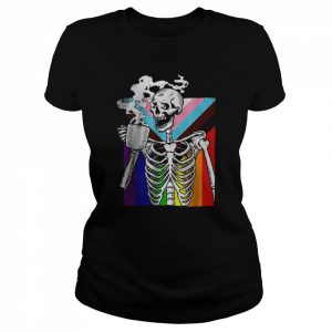 LGBT Skeleton Drink Coffee Gay transge T-Shirt Classic Women's T-shirt