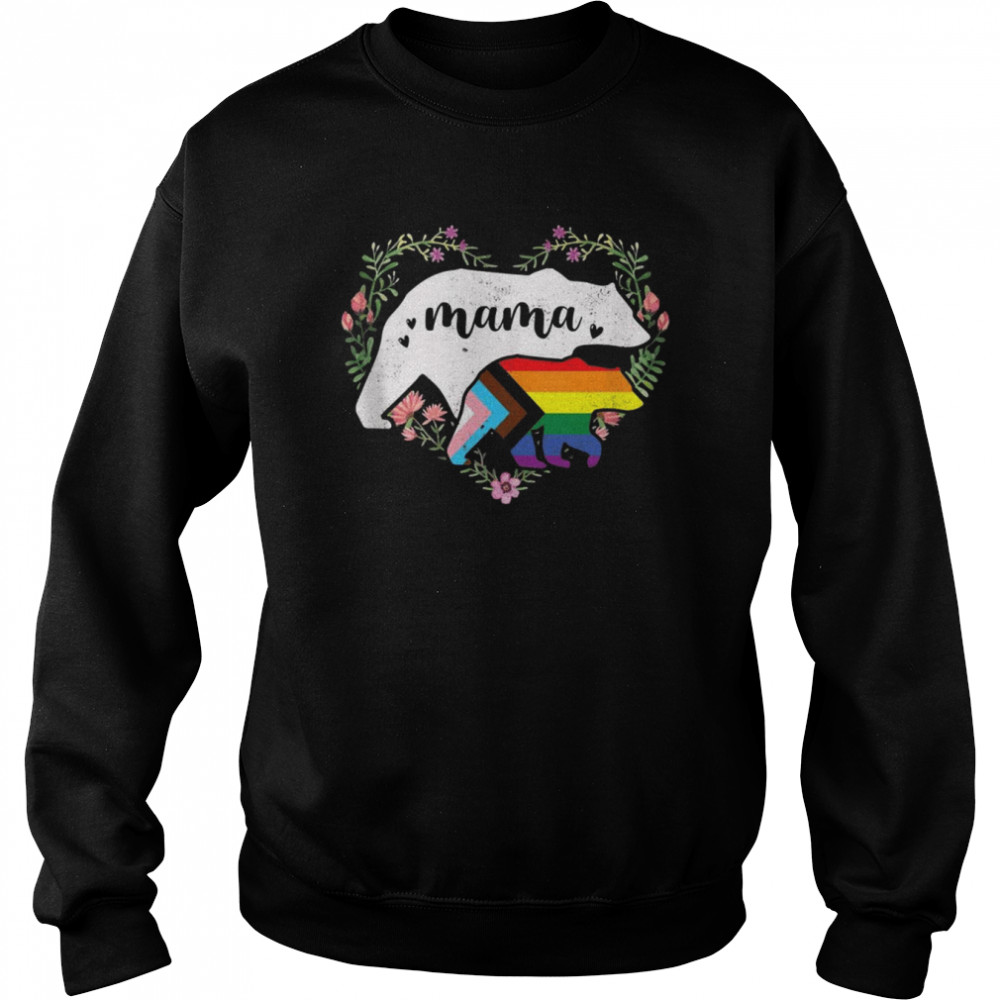 LGBTQ Mama Bear Progress Pride Flag Gay Equal Rights Rainbow Tank ShirtTopShirt Shirt Unisex Sweatshirt