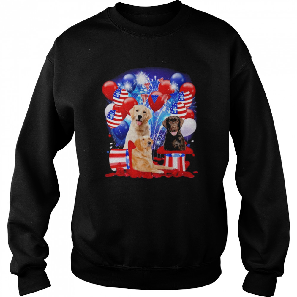 Labrador Retriever Ballons Fireworks Balloons Fireworks Shirt Unisex Sweatshirt