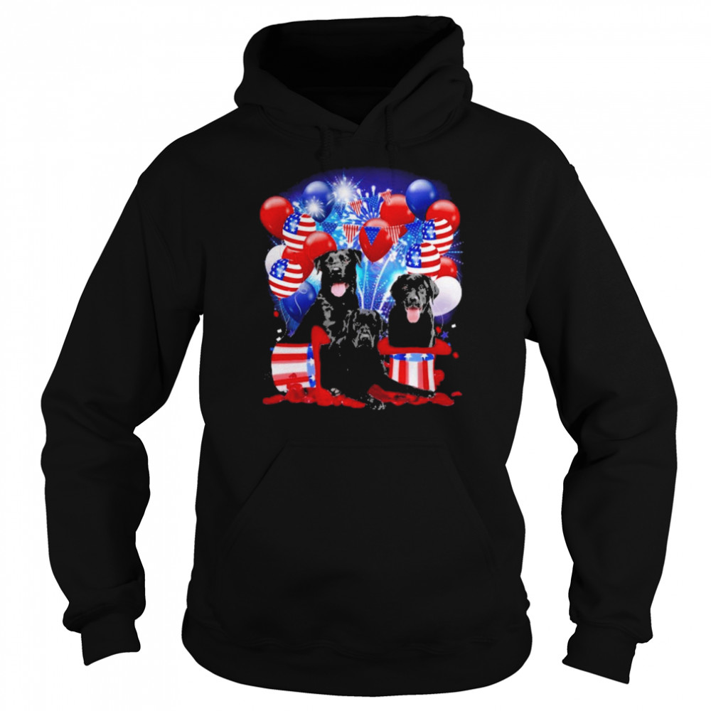 Labrador Retriever black Balloons Fireworks Shirt Unisex Hoodie