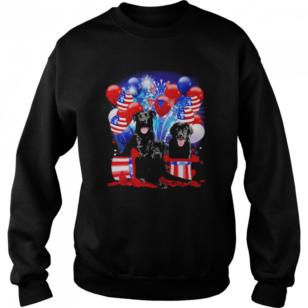 Labrador Retriever black Balloons Fireworks Shirt Unisex Sweatshirt