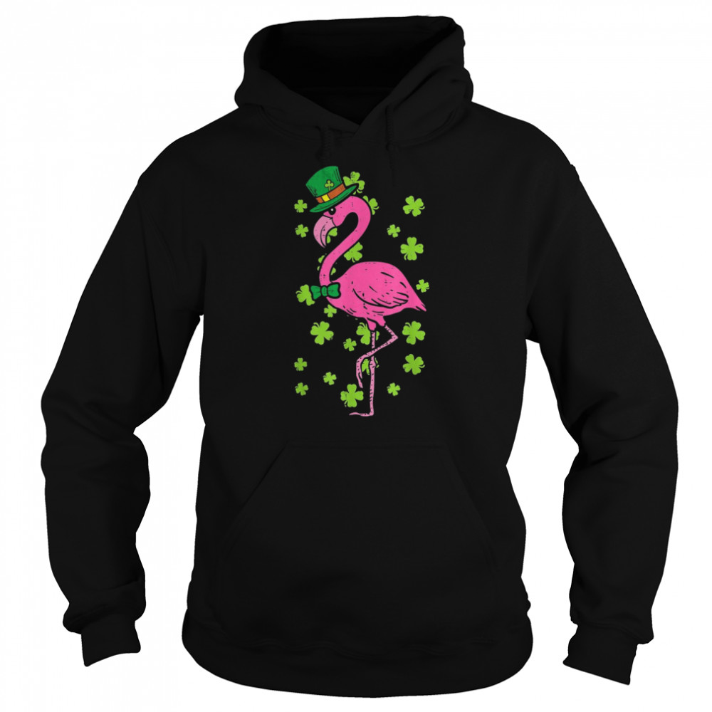 Leprechaun Flamingo Shamrock St Patricks Day Animal Shirt Unisex Hoodie