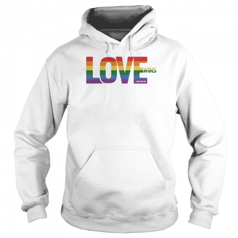 Love Wins I Am NASCAR Pride Checkered Flag T-Shirt Unisex Hoodie