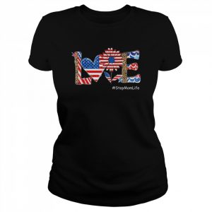 Love patriotic stepmom life 4th of july leopard sunflower  Classic Women's T-shirt