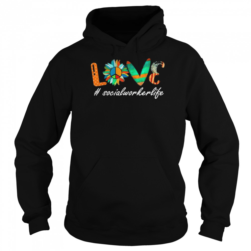 Love social worker life sunflower vintage  Unisex Hoodie