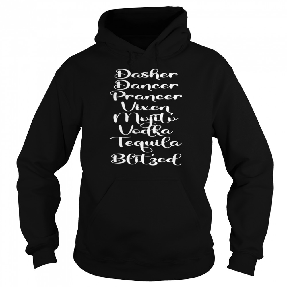 Lustige Rentiernamen mit Alkoholgetränken, Humor für Erwachsene Shirt Unisex Hoodie