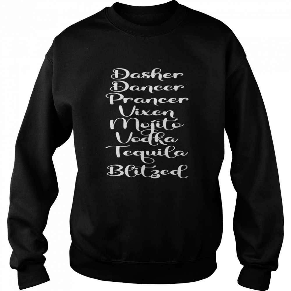 Lustige Rentiernamen mit Alkoholgetränken, Humor für Erwachsene Shirt Unisex Sweatshirt