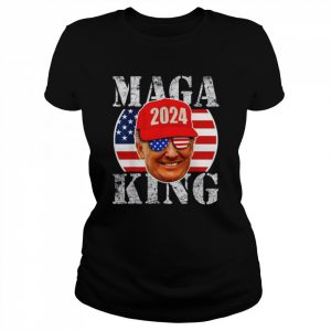 Maga king 2024 Trump republicans us flag anti biden  Classic Women's T-shirt