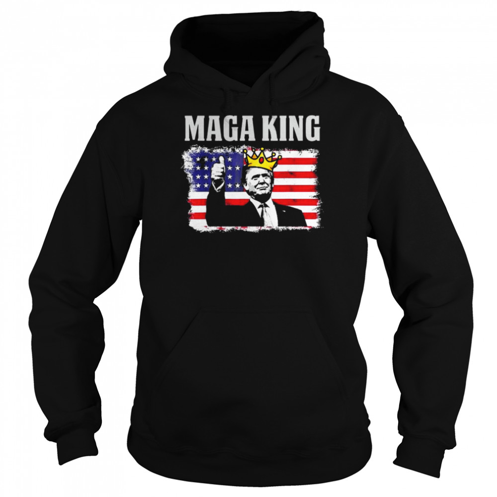 Maga king anti biden us flag pro Trump  Unisex Hoodie