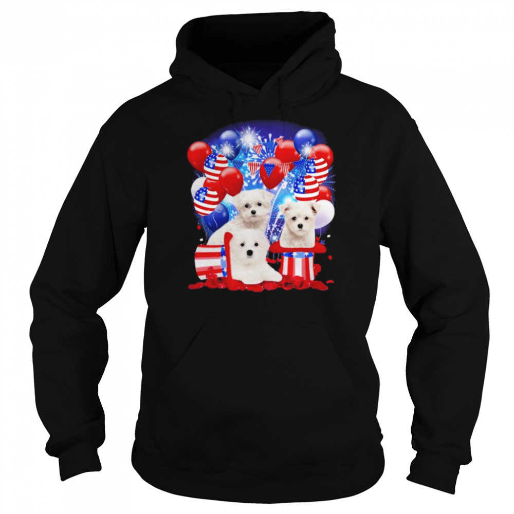 Maltese Balloons Fireworks Shirt Unisex Hoodie