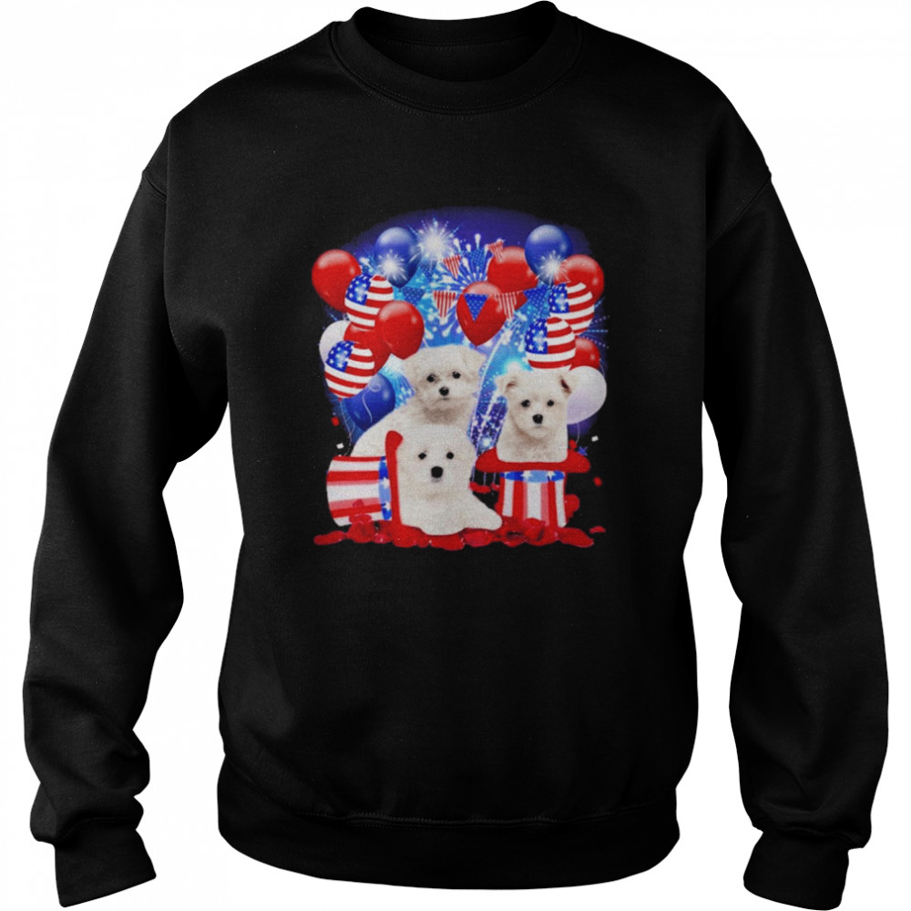 Maltese Balloons Fireworks Shirt Unisex Sweatshirt