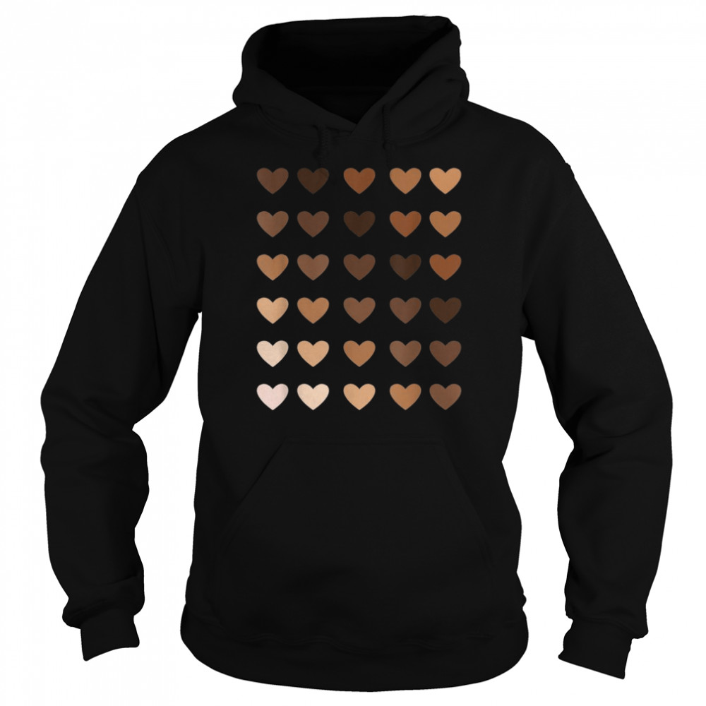 Melanin hearts for melanated african pride and love Shirt Unisex Hoodie