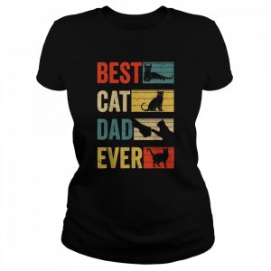 Mens Vintage Cat Daddy Father’s day Best Cat Dad Ever Shirt Classic Women's T-shirt