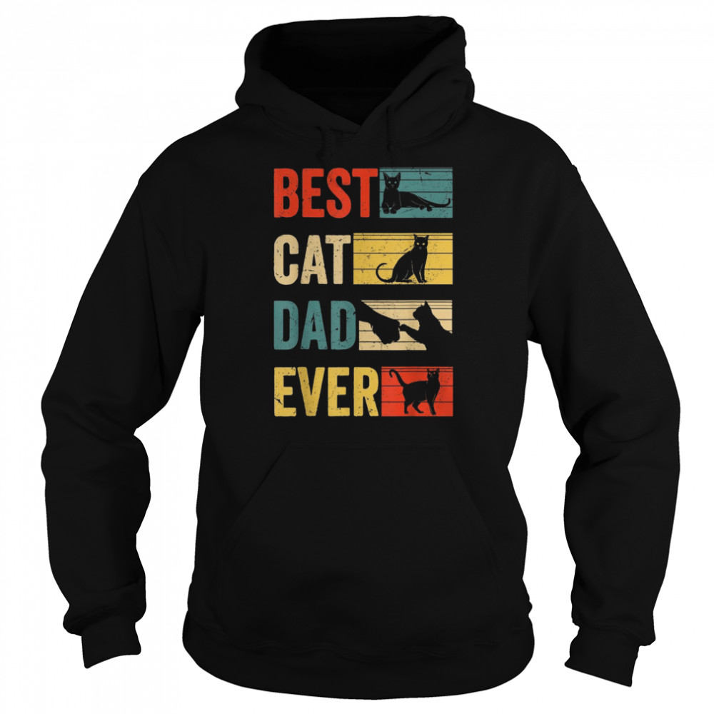 Mens Vintage Cat Daddy Father’s day Best Cat Dad Ever Shirt Unisex Hoodie