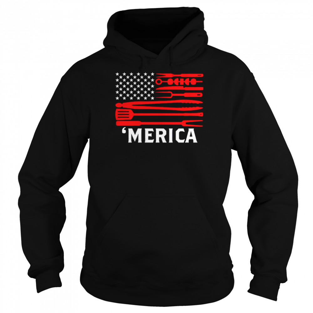 Merica BBQ Flag  Unisex Hoodie