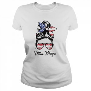 Messy bun women ultra maga pro Trump ultra maga American flag  Classic Women's T-shirt