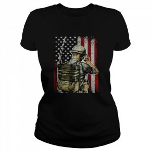 Military Radio Operator American Flag T-Shirt Classic Women's T-shirt