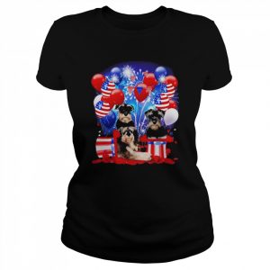 Miniature Schnauzer Balloons Fireworks Shirt Classic Women's T-shirt