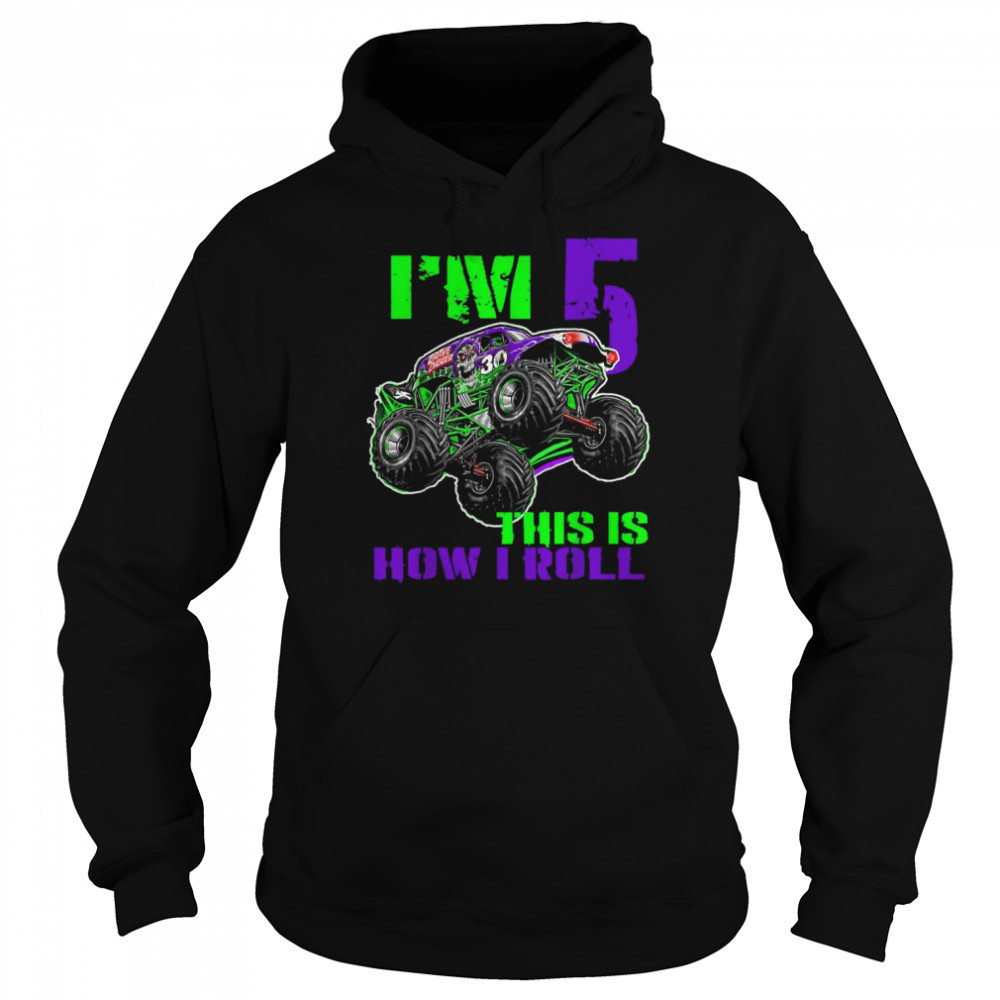 Monster Trucks Are My Jam 5th Birthday Boy 5 years old Shirt Unisex Hoodie