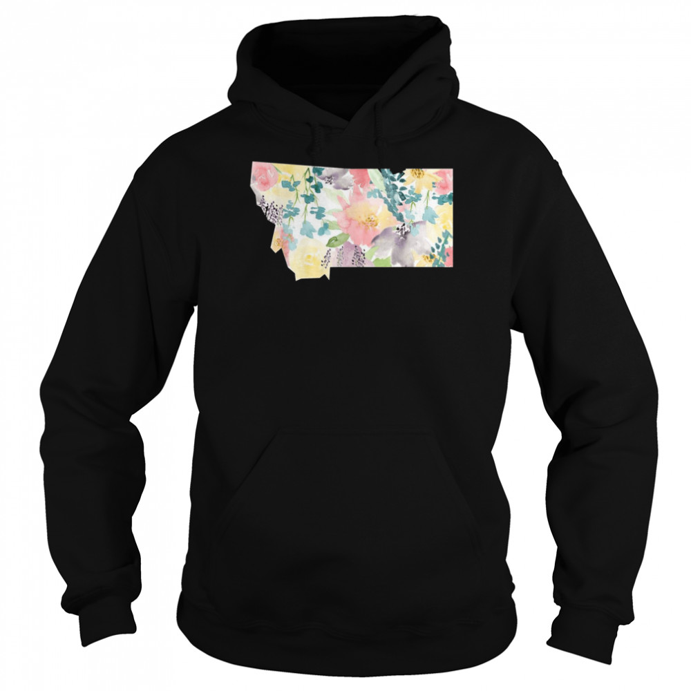 Montana Watercolor Soft Floral Shirt Unisex Hoodie