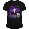 My God Is Stronger Than Lupus Awareness Month Purple Ribbon Shirt Classic Men's T-shirt