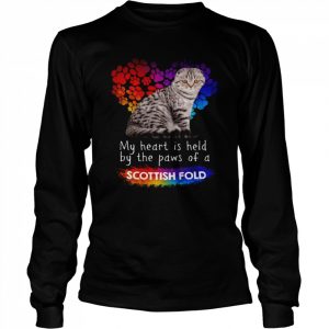 My Heart Is Held By The Paws Of A Scottish Fold Cat Shirt Long Sleeved T-shirt