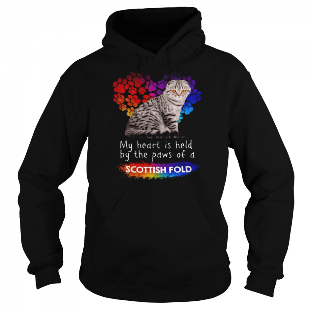 My Heart Is Held By The Paws Of A Scottish Fold Cat Shirt Unisex Hoodie