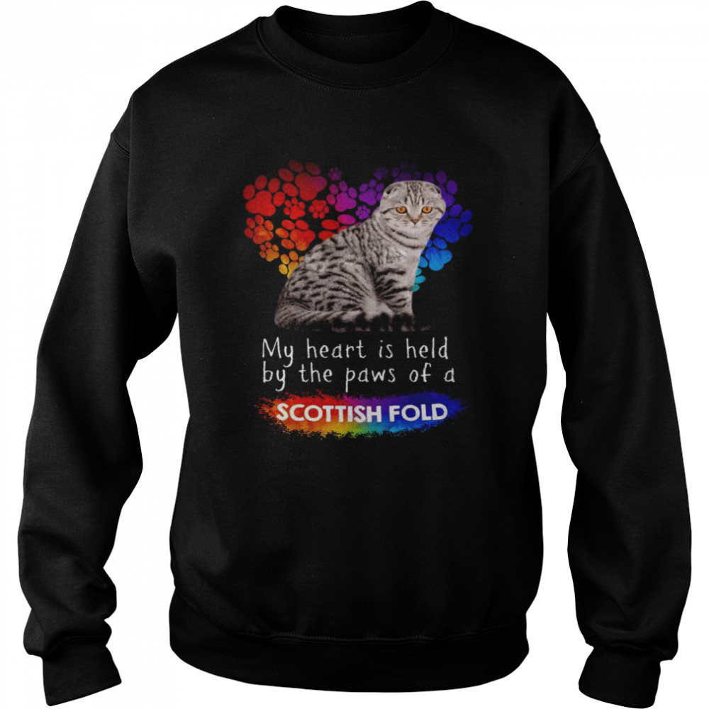 My Heart Is Held By The Paws Of A Scottish Fold Cat Shirt Unisex Sweatshirt