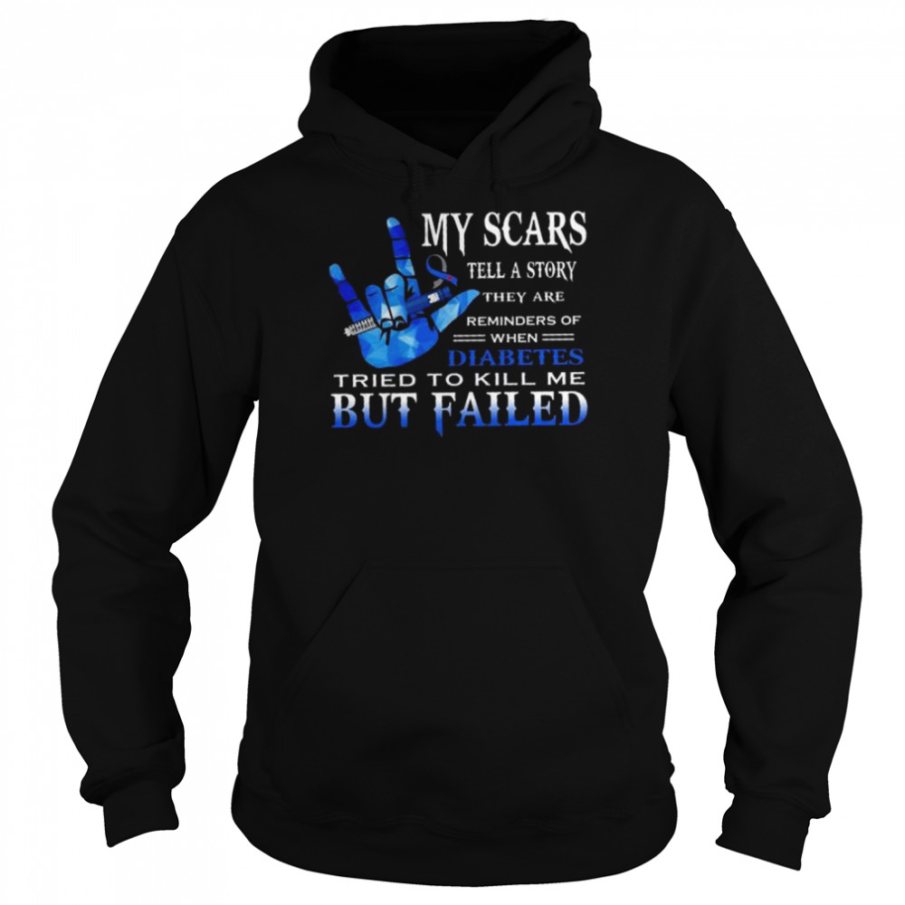 My scars tell a story they are reminders of when diabetes tried to kill me but failed  Unisex Hoodie