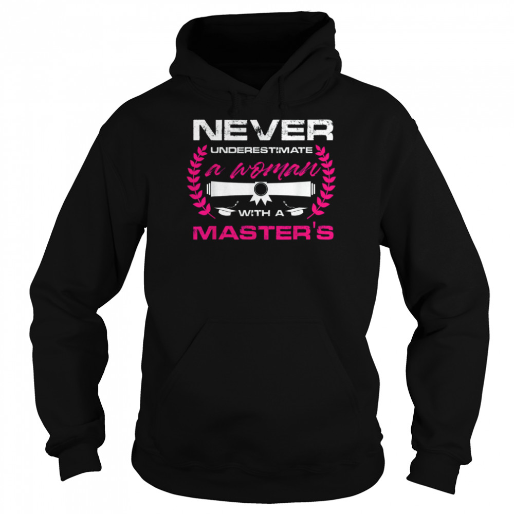 Never Underestimate A Women With A Master’s Shirt Unisex Hoodie