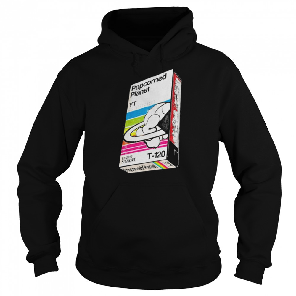 No sys knows store merch popcorned planet vhs sleeve  Unisex Hoodie