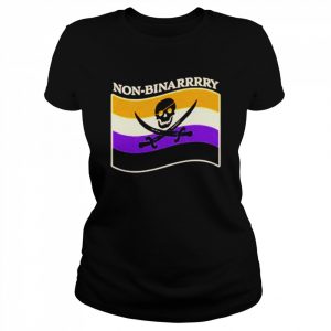 Non-binarrrry Pirate Flag  Classic Women's T-shirt