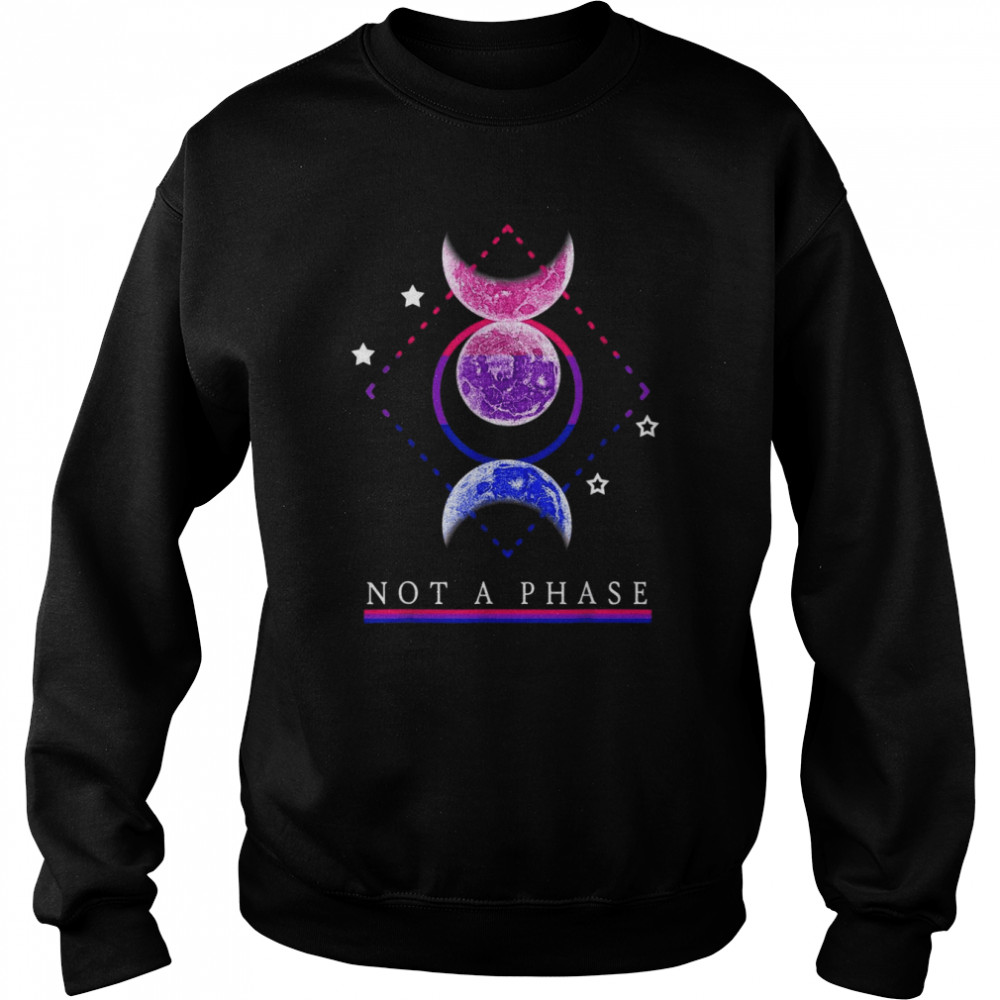 Not a Phase Moon Bisexual Flag Clothes Proud Bi Pride Shirt Unisex Sweatshirt